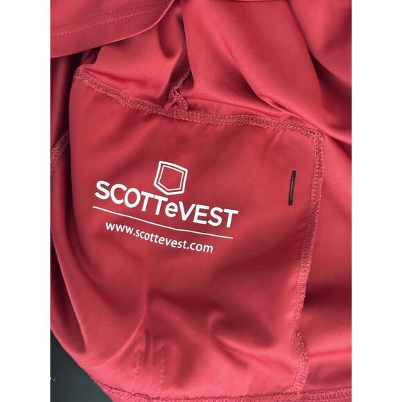 SCOTTeVEST XL Shirt Men Red Pullover TEC Performance Activewear Breathable Long - Picture 13 of 15